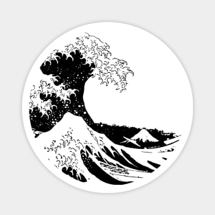 The Underwave off Kanagawa Black and White Sketch Magnet